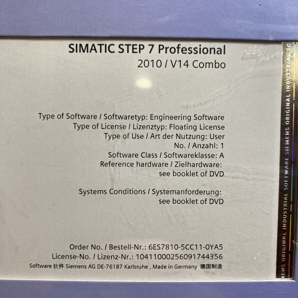 SIMATIC STEP 7 Prof. V14, Floating License; Engineering Software In TIA PORTAL - Picture 2 of 5